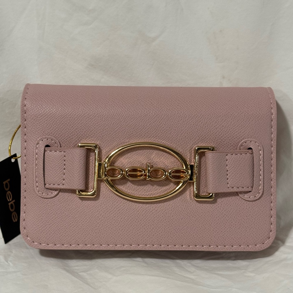 Bebe Leilani Solid crossbody Powder Pink with Gold Detail